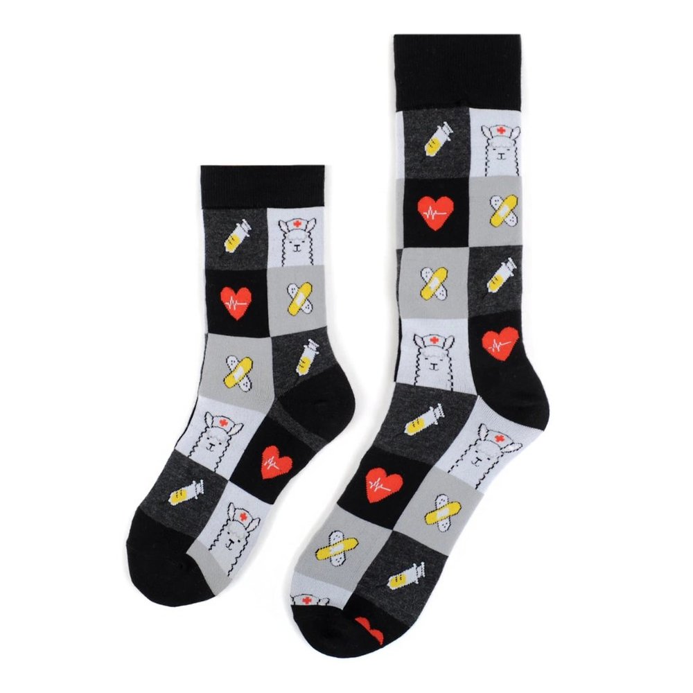 Health Care Heroes Nurse Llama Novelty Socks L/XL - Picture 8 of 10